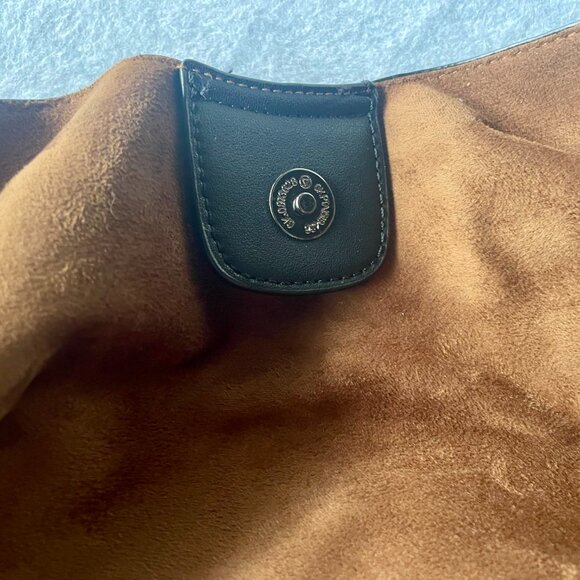 Sondra Roberts Squared Black Pebbled Faux Leather Tote Bag Shoulder Bag - Picture 7 of 8